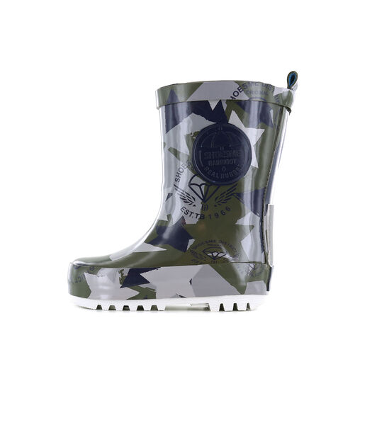 Botte De Pluie Grise  Avec Imprimé Militaire