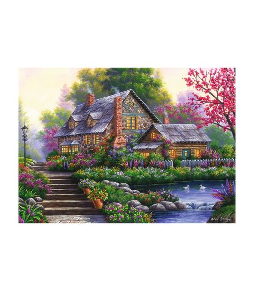 puzzel Romantische cottage - 1000 stukjes