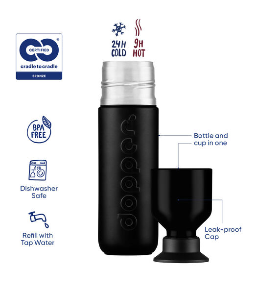 Gourde Isotherme Insulated Noir Flamboyant 580ml