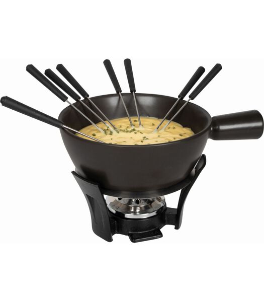 Fondueset Nero - 8 personen - zwart - 2.2 liter