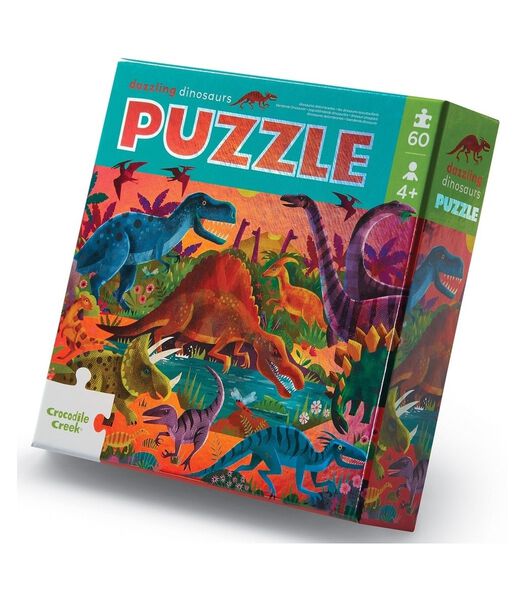 60 pcs Foil Puzzle/Dazzling Dinos