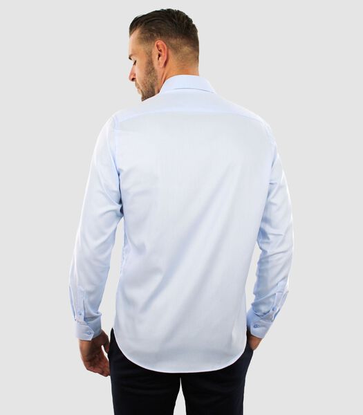 Strijkvrij Overhemd - Lichtblauw - Slim Fit - Twill Katoen - Lange Mouw