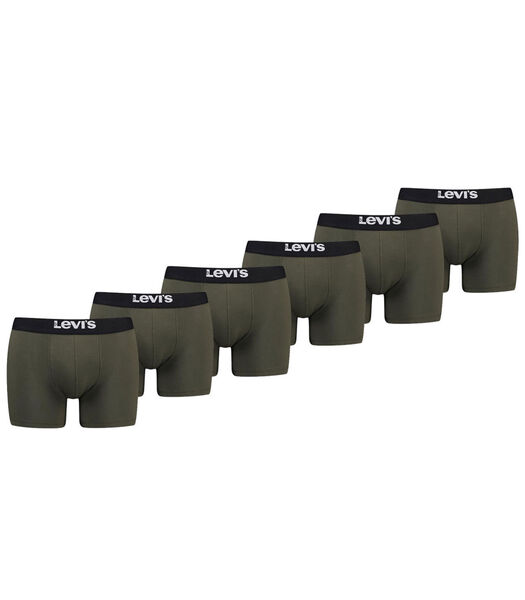 Solid Organic Cotton Boxershorts 6-pack Khaki