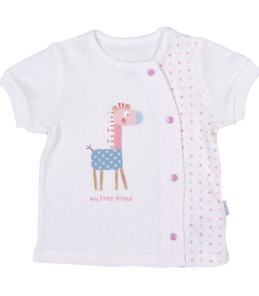 Biologisch Katoenen Baby T-Shirt en Korte Broek Set Giraffenmotief