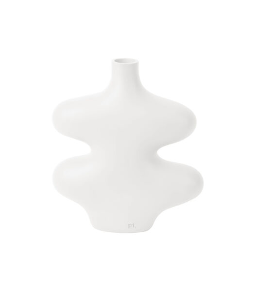 Vase déco Organic Curves - Blanc - 18x16x21,3cm