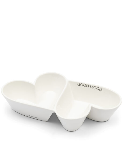 Serveerschaal WIt, Hartjes kom - Good Food Good Mood Bowl - Porselein