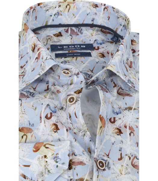 Ledub Chemise Fleurs Bleu Clair