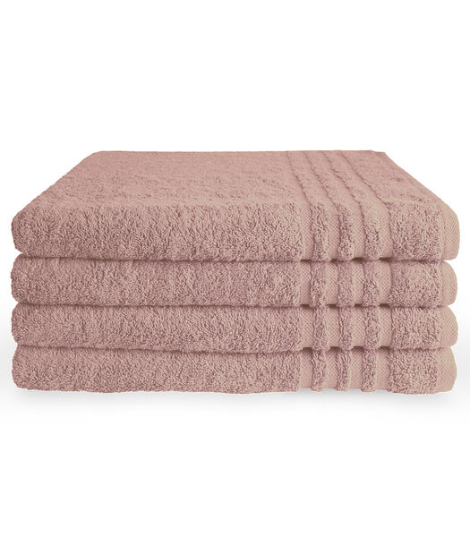 Serviette de bain 70 x 140 cm Vieux Rose (lot de 6)