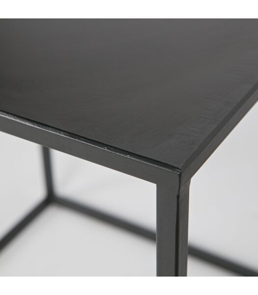 Lot de 2 tables d'appoint - Métal - Noir - 50x45x45/45x40x40 cm - Ziva