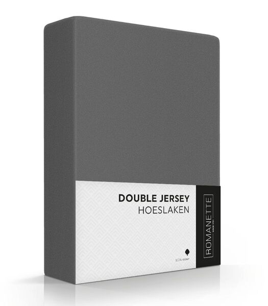 Drap-housse anthracite double jersey