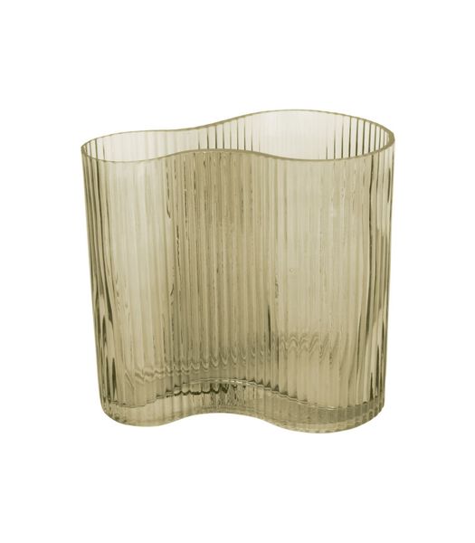 Vase Allure Wave - Vert mousse - 12x18cm