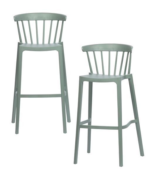Lot de 2 chaises d'interieur et d'exterieur - Plastique - Vert - 103x54x51 - Bliss