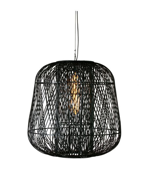 Exclusive Moza Hanglamp - Bamboe - Zwart - 100x100x100