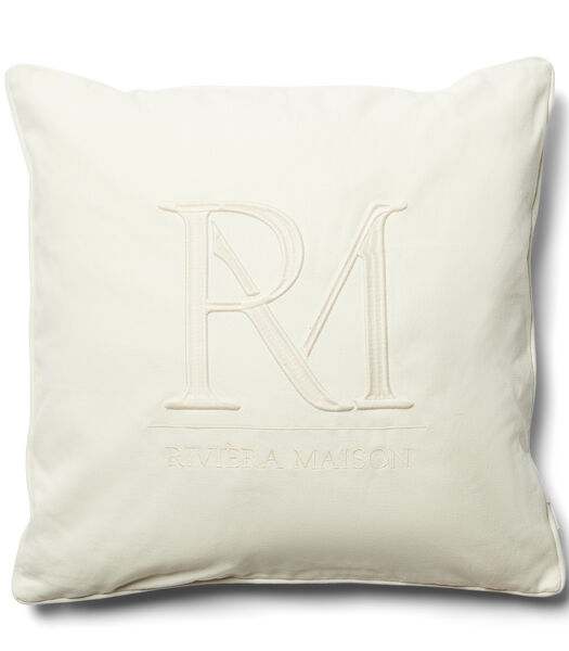 Housse de coussin, Taie d'oreiller logo RM - Monogram - Blanc - 50x50