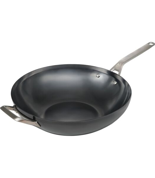 Saveur sélectionne Wokpan en acier au carbone - ø 35 cm - Sans revêtement antiadhésif