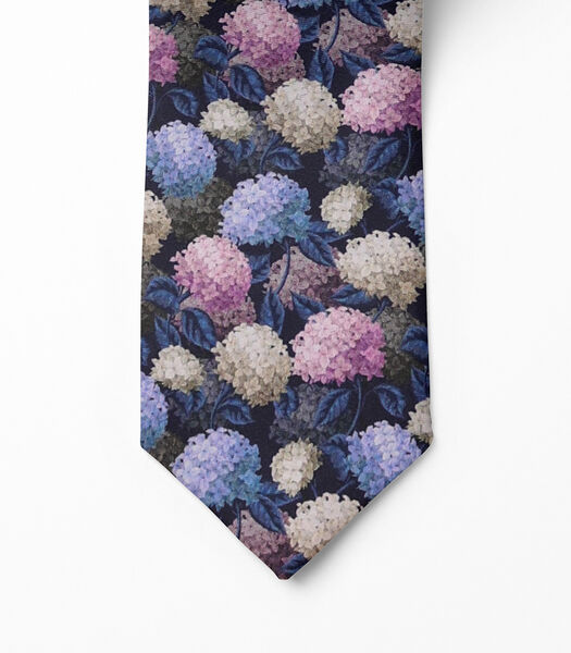 Cravate AJISAI - imprimé fleuri - Fabriquée en Belgique