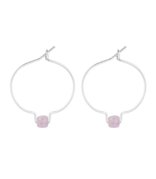 Boucles d'oreilles Kunzite sur fil d'Argent 925