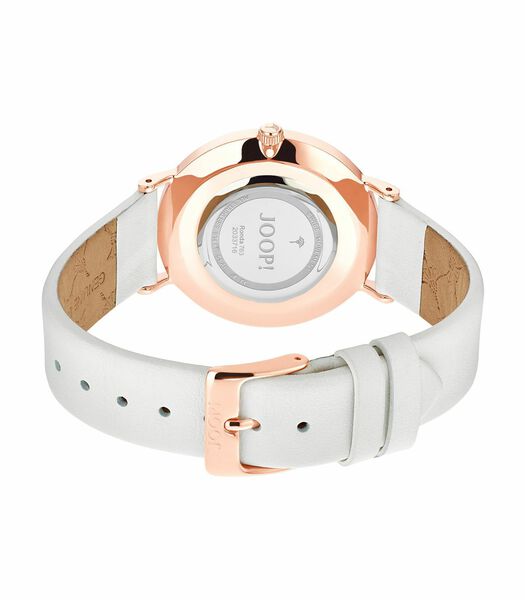 Montre à quartz pour dames, acier inoxydable IP or | cuir