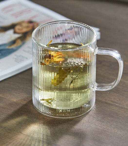 Yara - Verre à double paroi Transparent verre à thé avec poignée