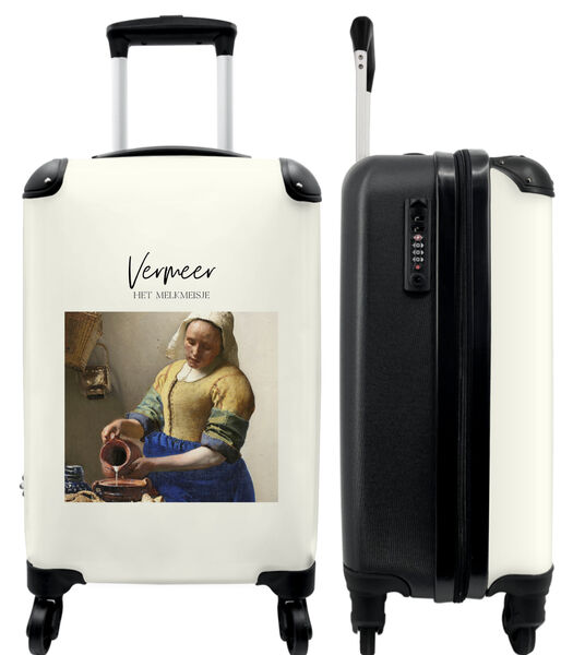 Valise spacieuse avec 4 roues et serrure TSA (Art - Johannes Vermeer - La laitière - Vieux maître)