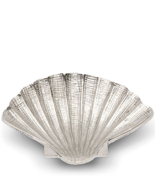 Andria Shell Decoratieschaal Zilver - schelp schaal 25 cm