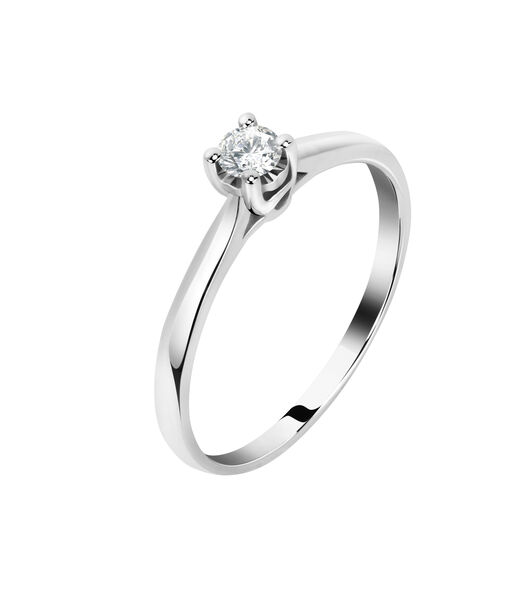 Ring in 750 witgoud, ecologische diamant