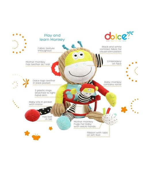 Toys speelgoed Classic activiteitenknuffel aap Charlie - 25 cm