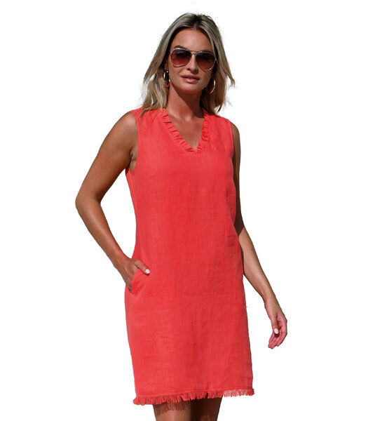 VANNA - ROBE CAUSAL LIN GRENADINE FRANGES