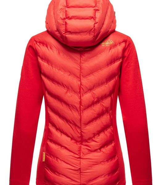 Women's down mount tracking packable backpacking jacket with hood Navahoo Mountain Nimm Mich Mit Red: S