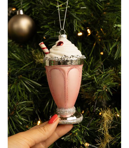 Kerstbal Milkshake 14 cm