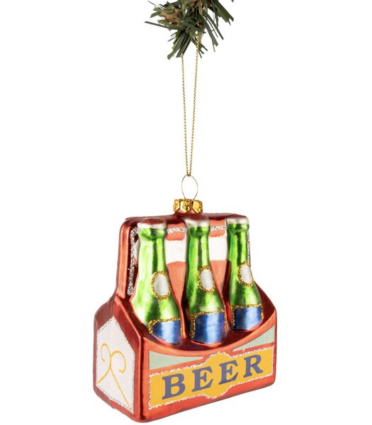 Boule de Noël  Six pack de bouteille de bière 11 cm