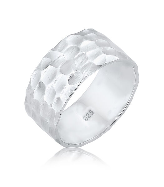 Bague Femmes Bande Basique Martelé En Argent Sterling 925