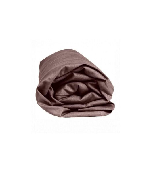 Drap-housse taupe percale de coton