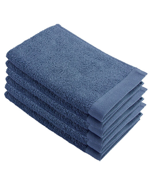 Lot de 6 Remade Cotton serviettes d'invités Bleu