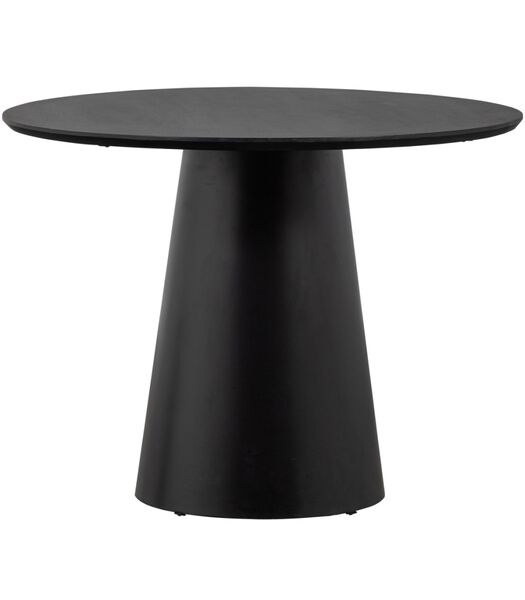 Table à Manger - Métal/Bois - Noir - 77x102x102  - Nena