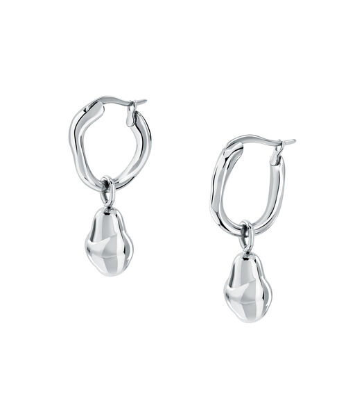 Boucles D'Oreilles en acier, cristaux, T-DESIGN