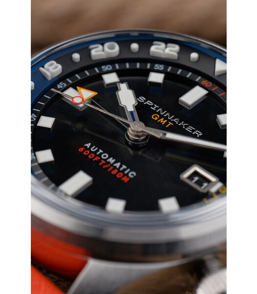 Bradner GMT Automatic- Herenhorloge - GMT uurwerk - Ronde zilverkleurige roestvrijstalen kast