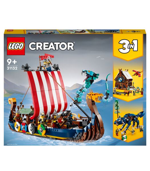 Creator 3-in-1 Creator 3 en 1 31132 Le Bateau Viking et le Serpent de Midgard