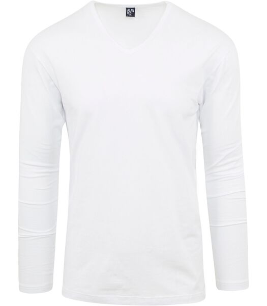 Alan Red T-Shirt Oslo Col-V Manches Longues