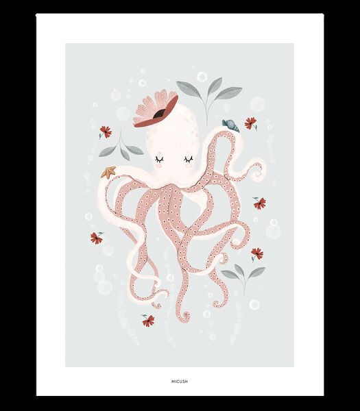 OCEAN FIELD - Affiche enfant - La pieuvre