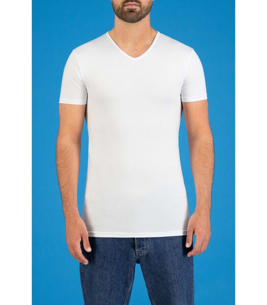 2-Pack Basic T-shirt Bio V-Neck Donkerblauw