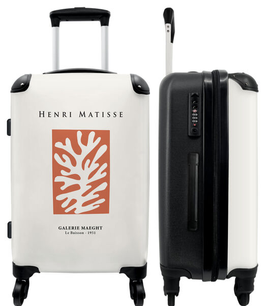 Bagage à main Valise avec 4 roues et serrure TSA (Henri Matisse - Art - Corail - Abstrait - Terracotta)