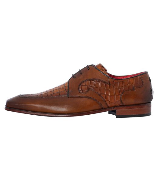 Derbies en cuir croco