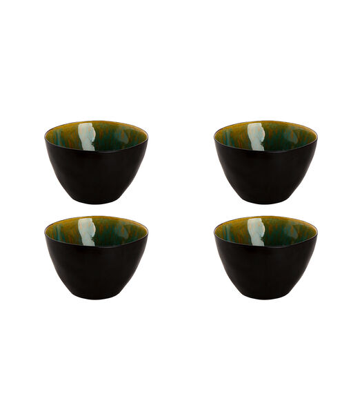 Schaal Lotus 15 cm 1 l Turquoise Stoneware 4 stuks