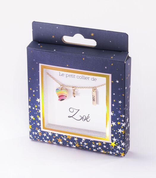 Zoe naamketting met hartjes hanger