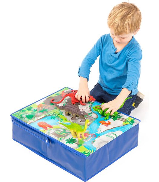 Pop it Up Playbox dinosaure - Boîte de rangement & Playmat - Boîte de rangement qui se glisse sous le lit - Coffre à jouets pour dinosaures et autres jouets - Garçons et filles