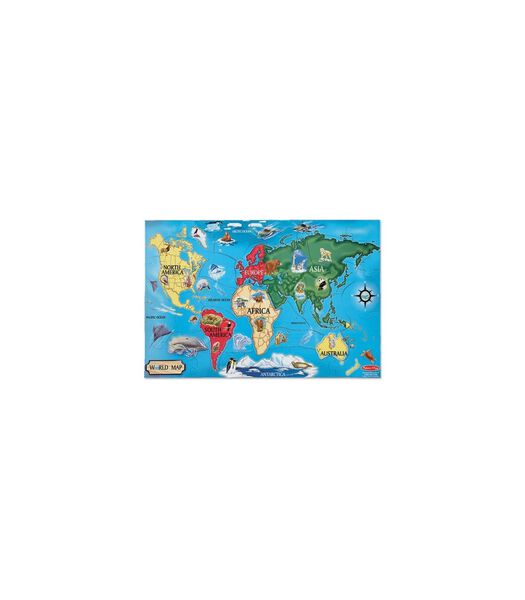 Vloerpuzzel Wereldkaart - 33 stukjes