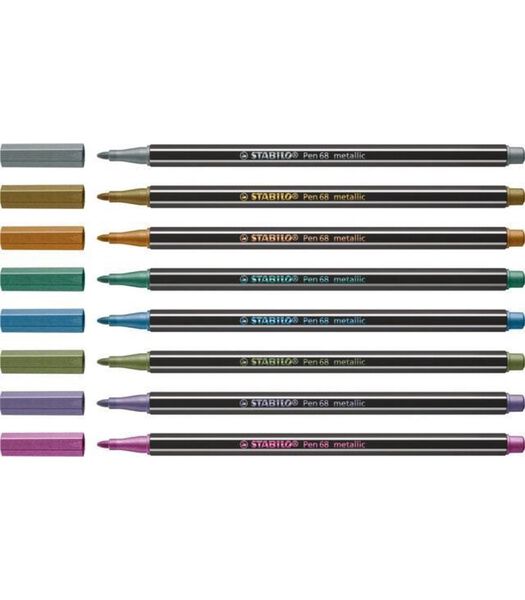 Pen 68 metallic - étui à crayons feutre de qualité supérieure avec 8 couleurs