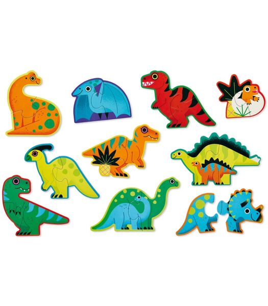 laten we beginnen puzzel Dinosaurussen - 2 stukjes