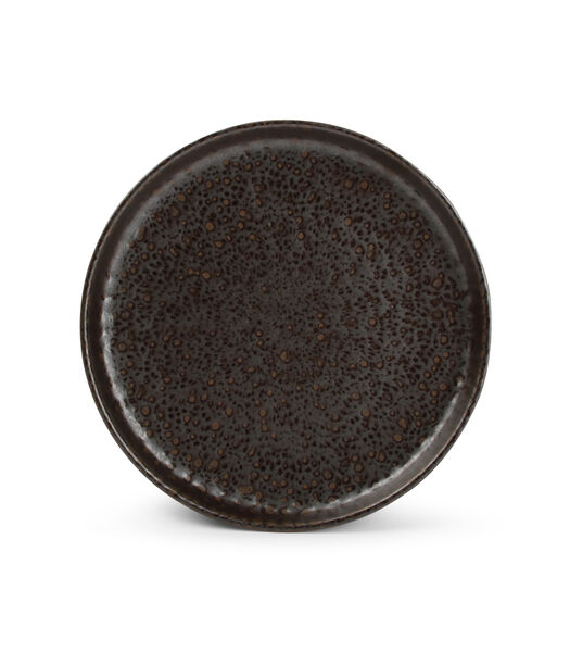 Assiette plate 22xH3cm chocolate Tabo - (x4)